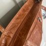 Mid sized genuine leather tote in cognac Image 8