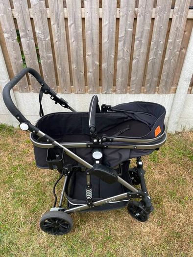 Magic ZC 3 in 1 Pushchair Pram Travel System, Baby Stroller 3 in 1 with Reversible Two Pushing Modes, Newborn Infant Carriage One-Click Folding, Toddler Buggy Aluminum Frame (739 Black)