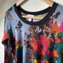 Kenar Blue Floral 100% Merino Wool Knit Jumper Sweater 3/4 Sleeve Size M UK 10 Image 2