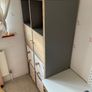IKEA KALLAX 2x4 Shelving Unit with Inserts - Grey/Wood Effect Image 2