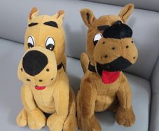 Twin Scooby Doo Type Puppies 9 Inch Soft Toys Plush Teddy Bear