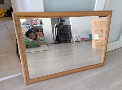 Large wooden framed mirror