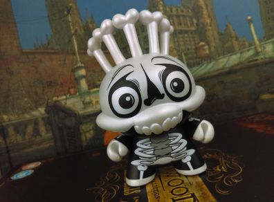 Kidrobot Dunny Flesh and Bones Skeleton ! by Scribe Artist ! from Merdivale Series ! 1/16 Ratio ! Vinyl Figure !