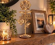 Handmade Personalised Wooden Rose
