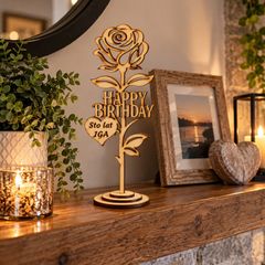 Handmade Personalised Wooden Rose