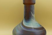 Vintage Hand Blown Brown Glass Vase (Swirl pattern)