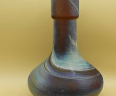 Vintage Hand Blown Brown Glass Vase (Swirl pattern)