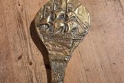 Brass Fire Bellows Early Vintage Embossed Sailing Ship
