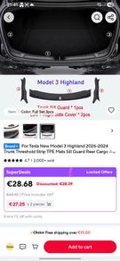 Tesla Model 3 Highland rear trunk protectors