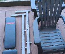 garden chairs and gym bench