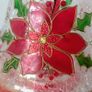 Hand painted Christmas pointsettia candle holder Image 4