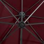 Cantilever Umbrella with Pole and LED Lights Bordeaux Red 250 cm Image 2