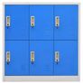 Locker Cabinet Light Grey and Blue 90x45x92.5 cm Steel Image 3