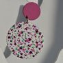 Matte Pink Round Stud Pink Blossom Polymer Clay Earrings Image 9