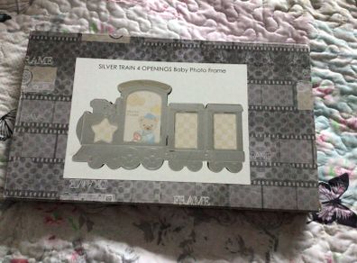 Train photo frame baby gift