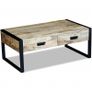 Coffee Table with 2 Drawers Solid Mango Wood 100x60x40 cm Image 5