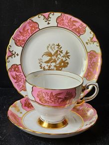 Royal Tuscan Celeste Pink Fine Bone China Tea Set Trio