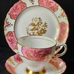 Royal Tuscan Celeste Pink Fine Bone China Tea Set Trio