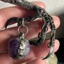 Raven Claw Soldered with Chevron Dream Amethyst Crystal Oddity Talisman Witchy Spiritual Shaman Image 4
