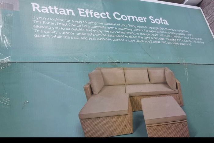 Rattan garden corner sofa
