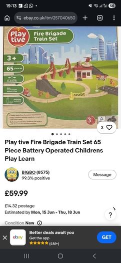 Wooden Fire Brigade Train Set