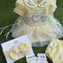 girls hand smock dress kick pants bows and socks Image 8
