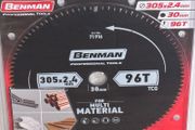 Benman 71916 Circular Saw Blade Multi Material For Table Saw &amp; Miter Saw 305 X 2.4 mm/30 mm 96T