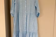 Designer Part Two baby blue 100% linen dress BRAND NEW