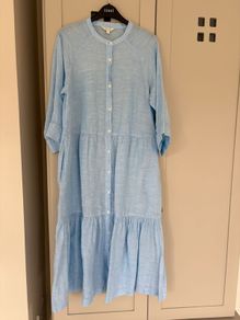 Designer Part Two baby blue 100% linen dress BRAND NEW