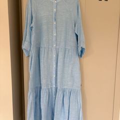 Designer Part Two baby blue 100% linen dress BRAND NEW