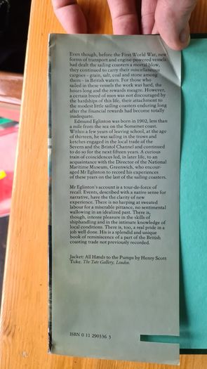 The  Last Of The Sailing Coasters By Edmund Eglinton. FIRST EDITION. Hardback With Dustjacket In Very Good Condition.