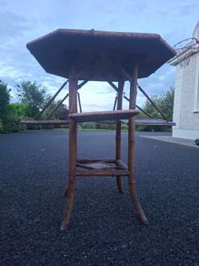 Late Victorian / Aesthetic Movement bamboo and lacquer tiered side table