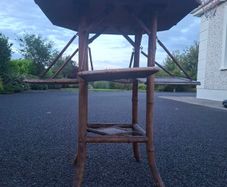 Late Victorian / Aesthetic Movement bamboo and lacquer tiered side table