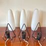 1 x Mid Century Philips Louis Kalff Wall Light Sconce, Opaline Milk Glass Black Wire Frame, 70s Dutch Image 8