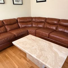 Cream stone rectangular coffee table