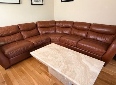 Cream stone rectangular coffee table