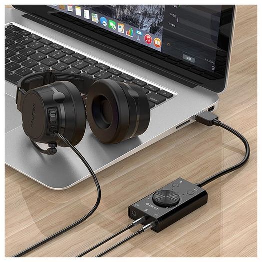 ORICO Multifunction USB External Digital Stereo Sound Card (3 AUX+Full Sound Control) (For PC/Laptop/PS/Mobile/Tablet) (Brand New/Warranty)