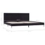 Bed Frame with LED Black Fabric 150x200 cm Image 8
