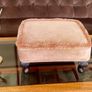 Vintage Low Square Dusty Pink Footstool 1980s Chic with Tassel Border Image 6