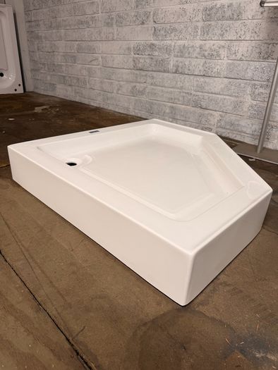Shower pan and glass door - corner unit