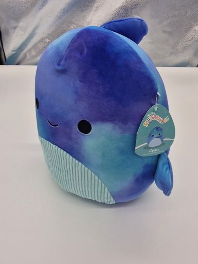 Squishmallows Sea Life Squad Cyan Whale, 7.5 Inch Plush
