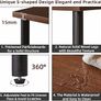 3 Tier Side End Table, Wooden Bedside Table, Modern Sofa Side End Table for Living Room/Bedroom/Small Space, Brown+Black Legs, Image 5