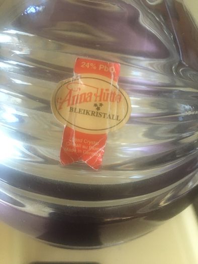 Crystal Anna Hutte bowl with lid.