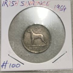 Irish 6p sixpence 1964