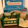 Rare Vintage Sylvanian Families Green Baby Cot Image 3