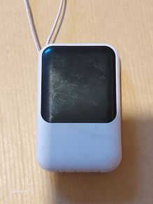 Compact Powerbank, 3 charging sources (USB, USB b, and USB c) and 4 cabled connection outputs (USB, USB b, USB c, and Apple) Plus Torch
