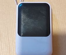 Compact Powerbank, 3 charging sources (USB, USB b, and USB c) and 4 cabled connection outputs (USB, USB b, USB c, and Apple) Plus Torch