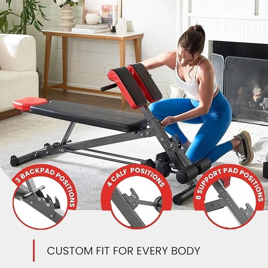 Multi Functional Gym Bench for Full All in One Body Workout  Versatile Fitness Equipment for Hyper Back Extension, Roman Chair, Adjustable Situp, Decline, Flat Bench