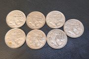 1966 - 2008 Australian 20 Cent coins x7 Job Lot Platypus