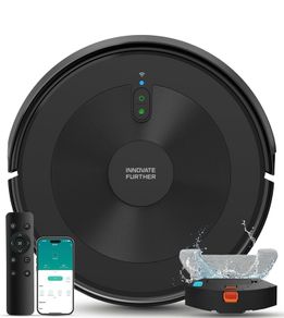 Robot Vacuum Cleaner with Mop: 5000Pa 3-in-1 Robotic Vacuum with Gyroscope Navigation, APP & Alexa Control, Quiet & Slim Auto-Recharge Robot Hoover Ideal for Pet Hair, Hard Floors and Carpets